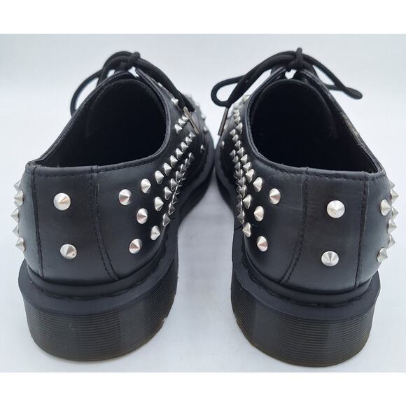 Near Mint Dr. Martens 1461 Stud Wanama Black Leather Oxfords US Men 5 Women 6 - Picture 6 of 16
